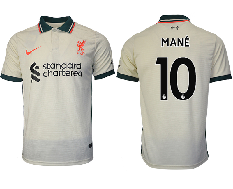 Men 2021-2022 Club Liverpool away aaa version cream #10 Soccer Jersey